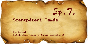 Szentpéteri Tamás névjegykártya