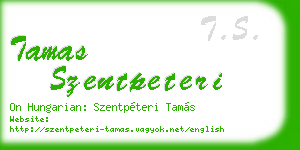 tamas szentpeteri business card