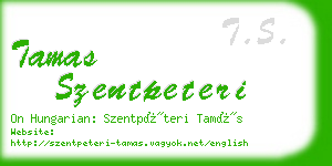 tamas szentpeteri business card